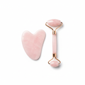Kit Gua Sha et Rouleau en Quartz Rose